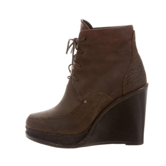 Rag & Bone Wedge RARE Leather Platform Boots NEW 8 - Picture 5 of 7